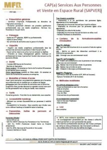 Formation SAPVER complément MFR Puy Sec